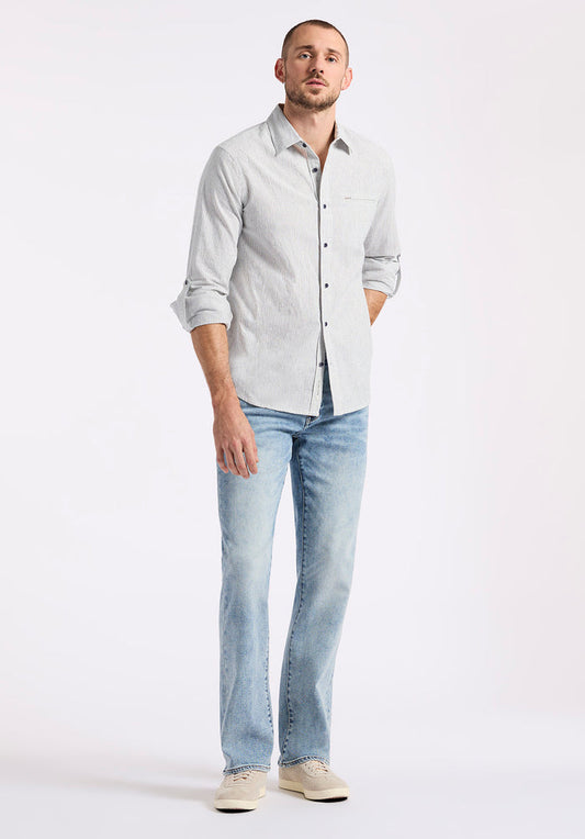 Buffalo Men Shirts Navy Woven Woven Long Sleeve Long-Sleeve Silhouette Lightweight Woven Feel