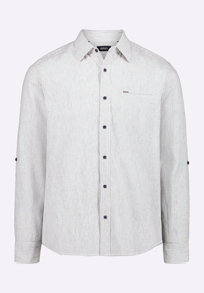 Buffalo Men Shirts Navy Woven Woven Long Sleeve Long-Sleeve Silhouette Lightweight Woven Feel