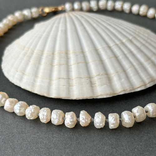 simple rosebud pearl necklace