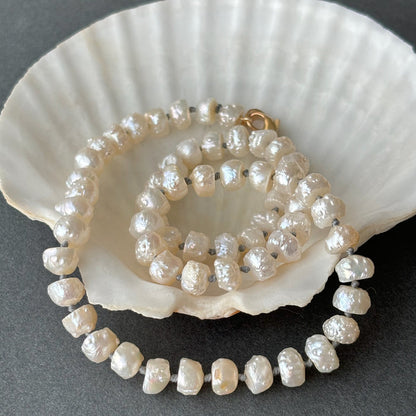 simple rosebud pearl necklace