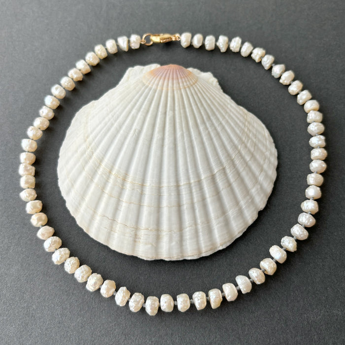 simple rosebud pearl necklace