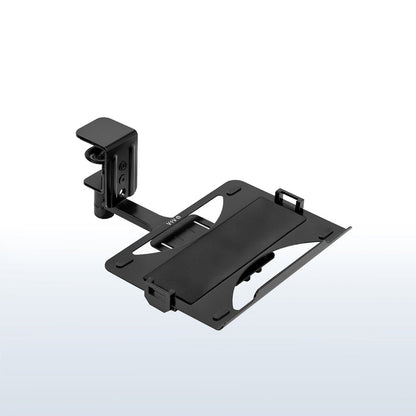 Black Single Clamp Rotating Laptop Tray for home or office use.