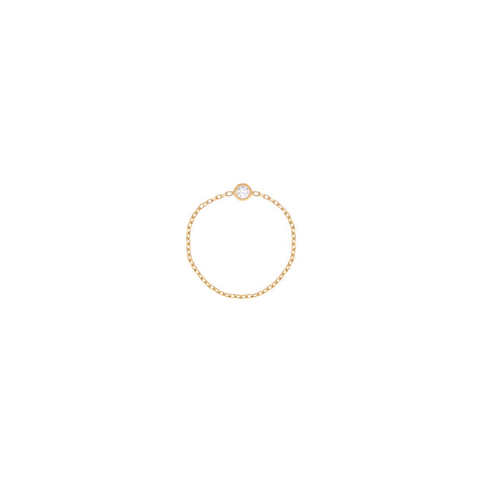 Simple Diamond Chain Ring in 18k Yellow Gold