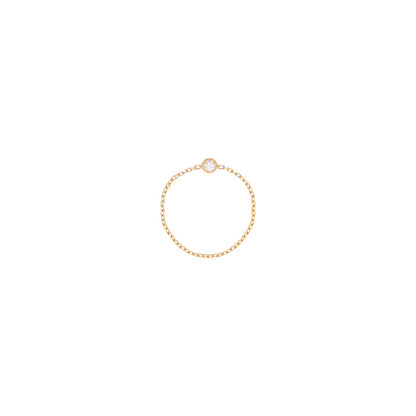 Simple Diamond Chain Ring in 18k Yellow Gold