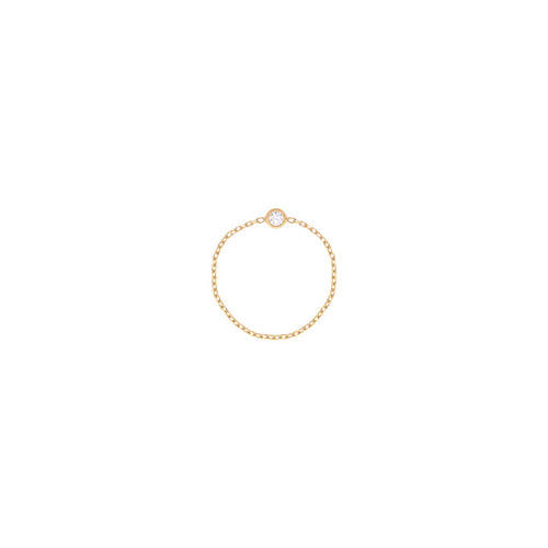 Simple Diamond Chain Ring in 18k Yellow Gold