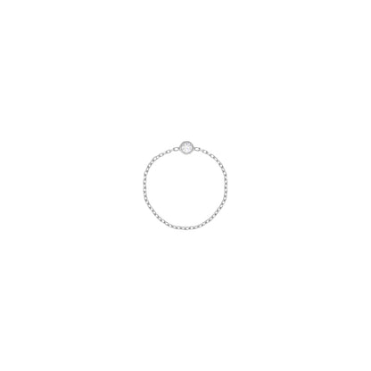 Simple Diamond Chain Ring in 18k White Gold