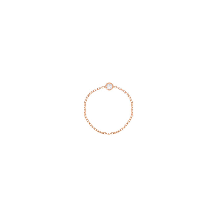Simple Diamond Chain Ring in 18k Rose Gold