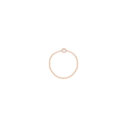 Simple Diamond Chain Ring in 18k Rose Gold