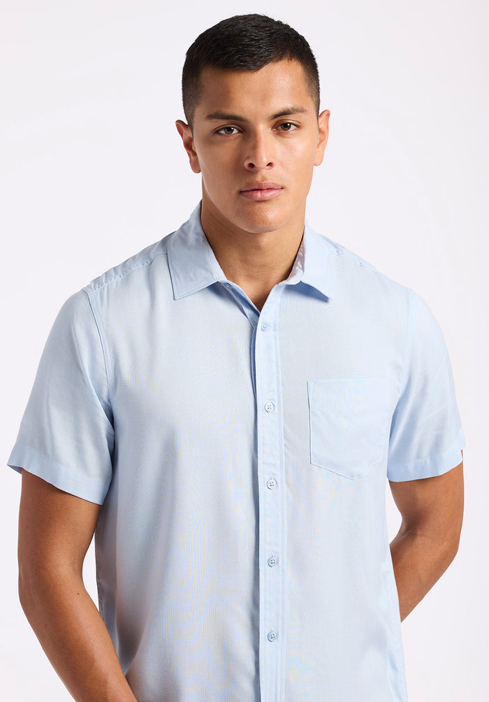 Buffalo Men Shirts Purple Woven Woven Short Sleeve Short-Sleeve Silhouette Lightweight Woven Feel
