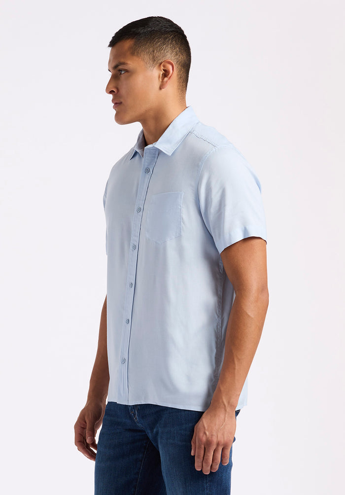 Buffalo Men Shirts Purple Woven Woven Short Sleeve Short-Sleeve Silhouette Lightweight Woven Feel