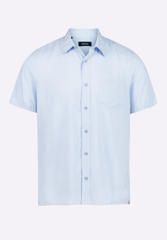 Buffalo Men Shirts Purple Woven Woven Short Sleeve Short-Sleeve Silhouette Lightweight Woven Feel
