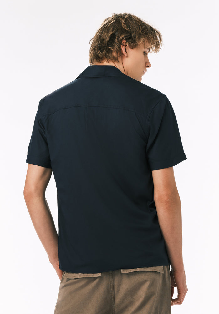 Buffalo Men Shirts Navy Woven Woven Short Sleeve Classic Collar Short-Sleeve