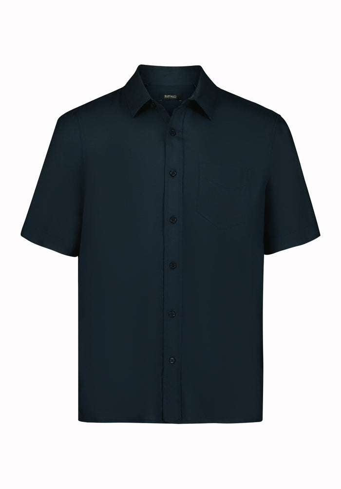 Buffalo Men Shirts Navy Woven Woven Short Sleeve Classic Collar Short-Sleeve