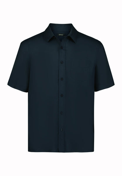 Buffalo Men Shirts Navy Woven Woven Short Sleeve Classic Collar Short-Sleeve