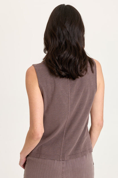 XCVI Siska Embroidered Pinstripe V-Neck Tank