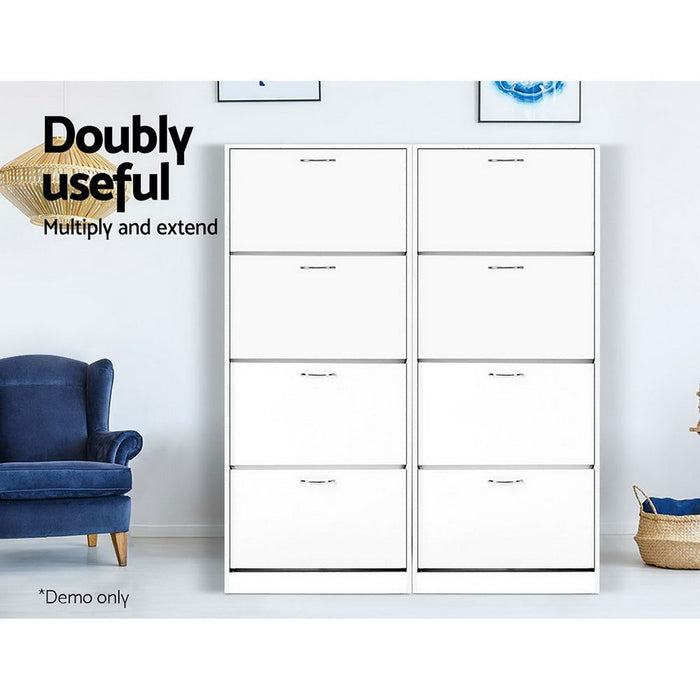 Sixty Pair Shoe Cabinet Shoes Rack Storage Organizer Shelf Cupboard Drawer -Home Living Store - -