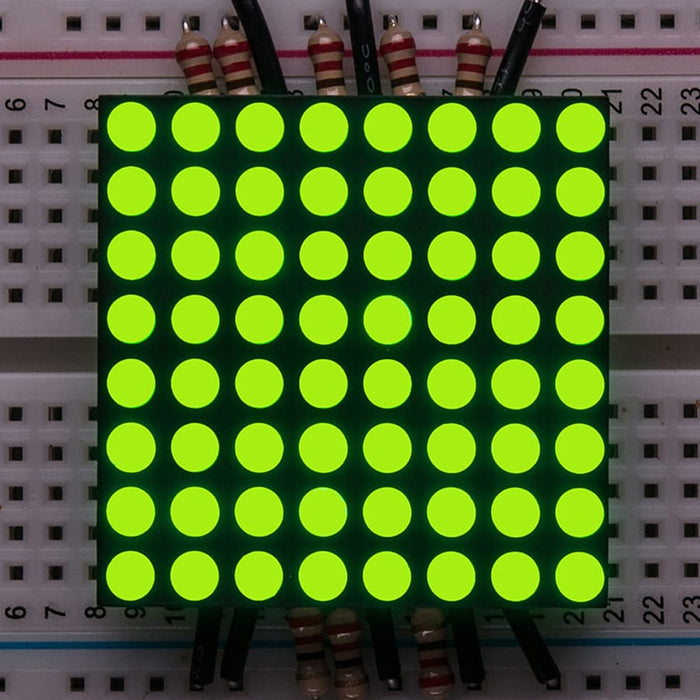 Small 1.2" 8x8 Ultra Bright Yellow-Green LED Matrix (KWM-30881CUGB) by Adafruit - The Pi Hut