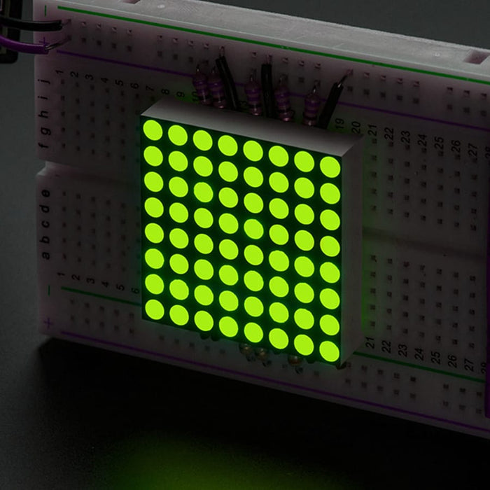 Small 1.2" 8x8 Ultra Bright Yellow-Green LED Matrix (KWM-30881CUGB) by Adafruit - The Pi Hut