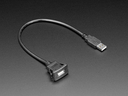 Snap-In Panel Mount Cable - USB A Extension Cable by The Pi Hut - The Pi Hut