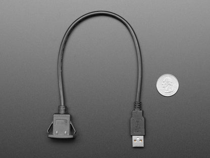 Snap-In Panel Mount Cable - USB A Extension Cable by The Pi Hut - The Pi Hut