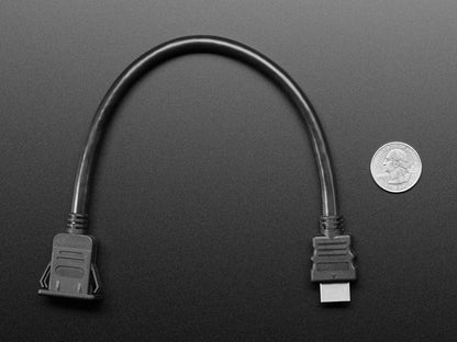 Snap-In Panel Mount HDMI Cable - 30cm by The Pi Hut - The Pi Hut