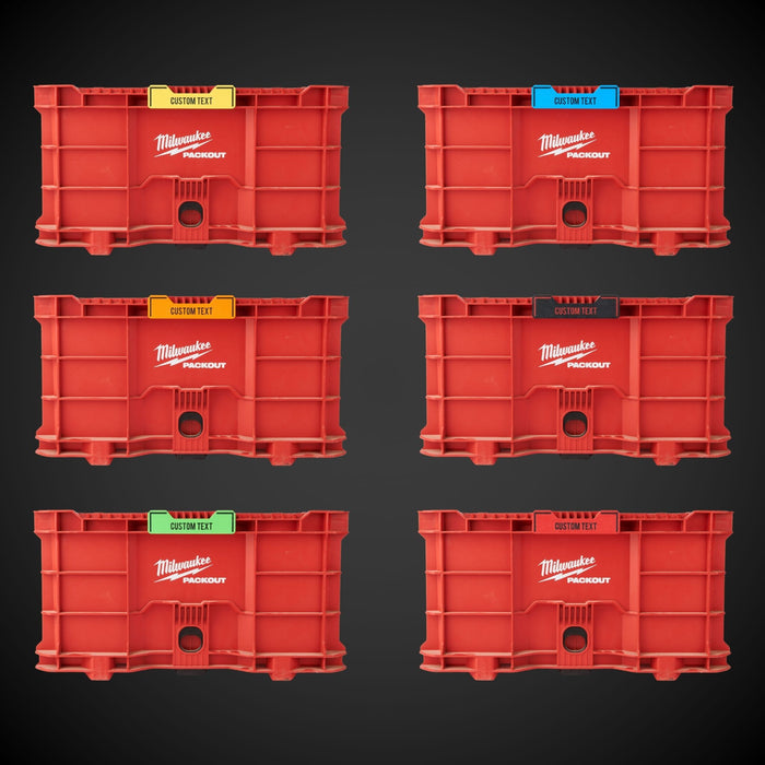 Six red Milwaukee tool crates with Snap on Label - Crate