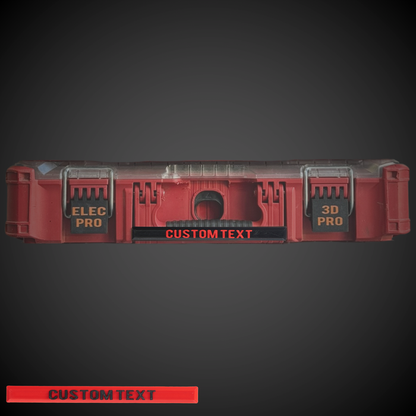 Snap On Label Low Full Width Red Text on Black Background