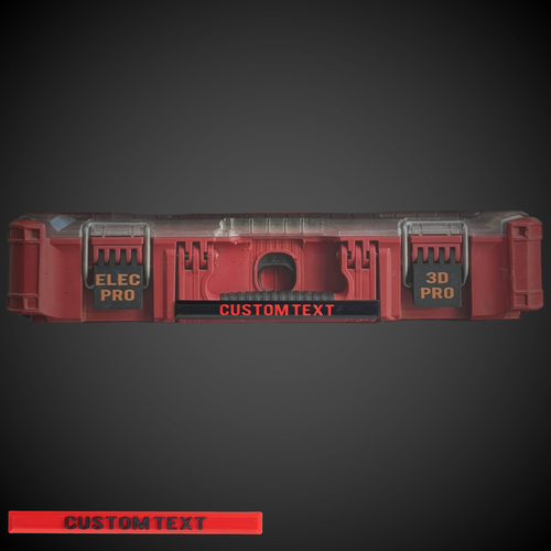 Snap On Label Low Full Width Red Text on Black Background