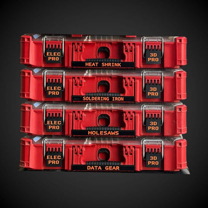 Stack of Milwaukee Packout with Snap On Labels Standard Full Width