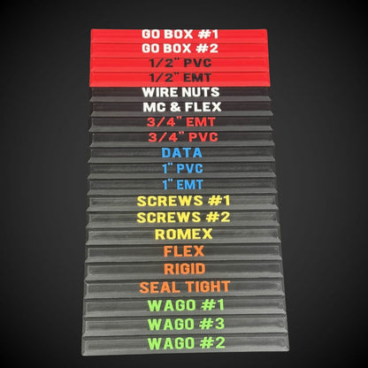 Stack of customed snap on labels