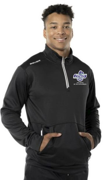 Sno-King Jr Thunderbirds Adult Bauer Fleece Black 1/2 Zip Pullover