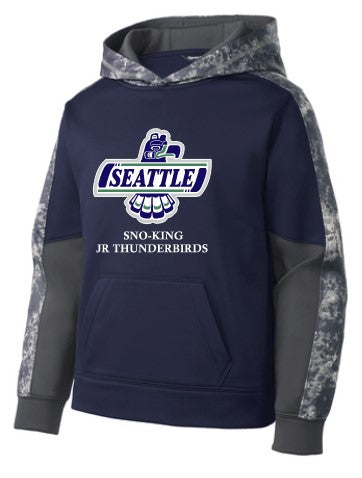 Sno-King Jr Thunderbirds Navy/Camo Performance Hoodie