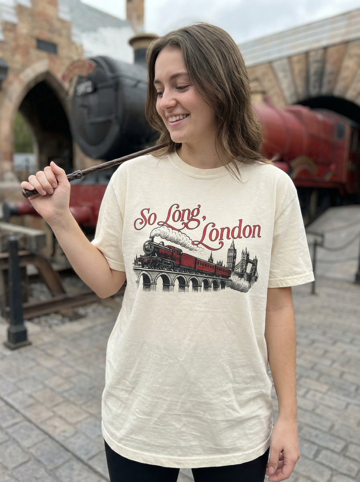 So Long London with Train Garment Dyed Tee