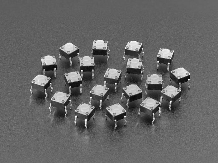 Soft Silicone Top 6mm Push-buttons (20-pack) (Translucent) by The Pi Hut - The Pi Hut