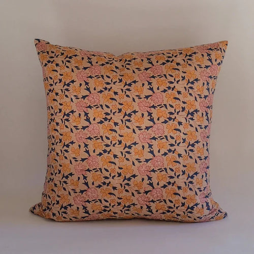 Soil to Studio NOOR - Hand Block-Printed Linen Pillowcase (Cafe)