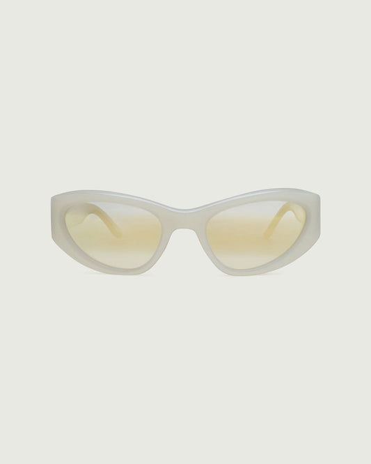 Moon::Sol Sunglasses cateye white acetate front