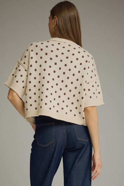 Spotted on the Streets Polka Dot Elbow Sleeve Sweater - Curvy Available