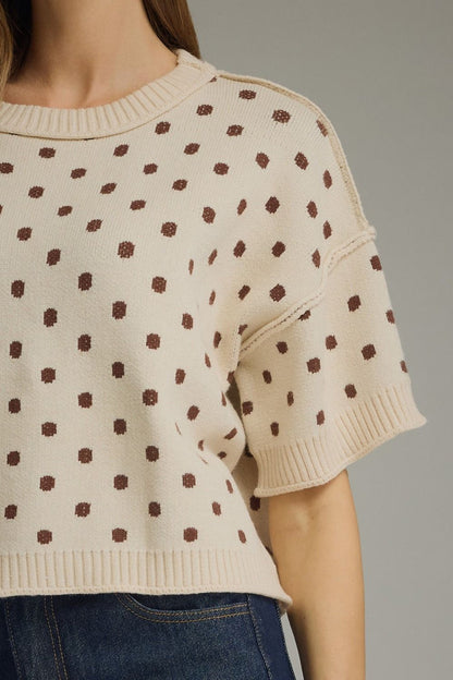 Spotted on the Streets Polka Dot Elbow Sleeve Sweater - Curvy Available