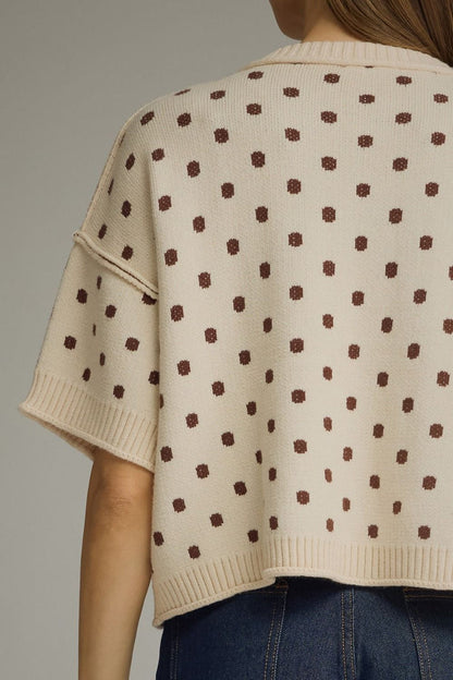 Spotted on the Streets Polka Dot Elbow Sleeve Sweater - Curvy Available