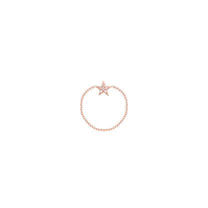 Star Chain Ring 18k Rose Gold in Diamonds