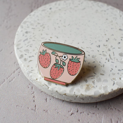 Strawberry Matcha Enamel Pin