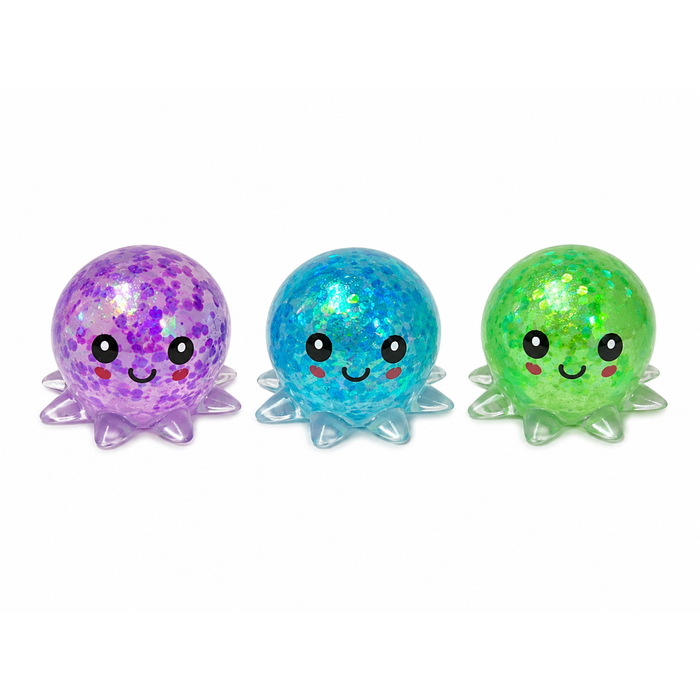 Sugar Gel Squishy 2.5 Inch Octopus Maltose Filled Sensory Toy - Assorted