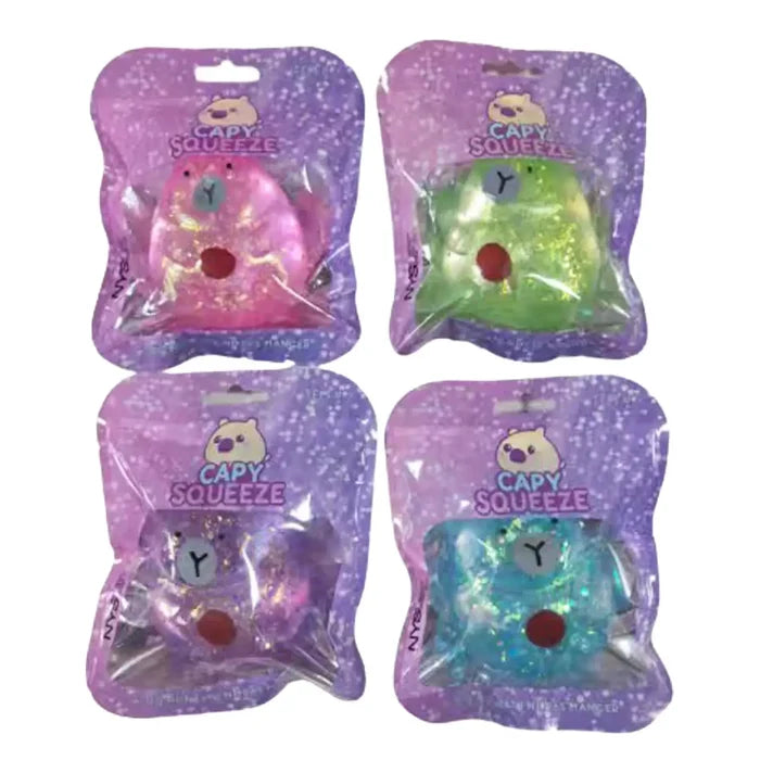Sugar Gel Squishy 3 Inch Capybara Squeeze Maltose Filled Sensory Toy - Assorted