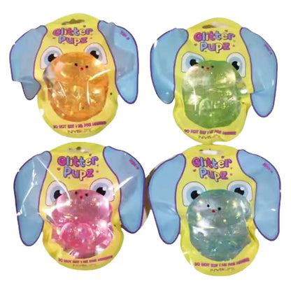 Sugar Gel Squishy 3 Inch Glitter Pupz Maltose Filled Sensory Toy - Assorted