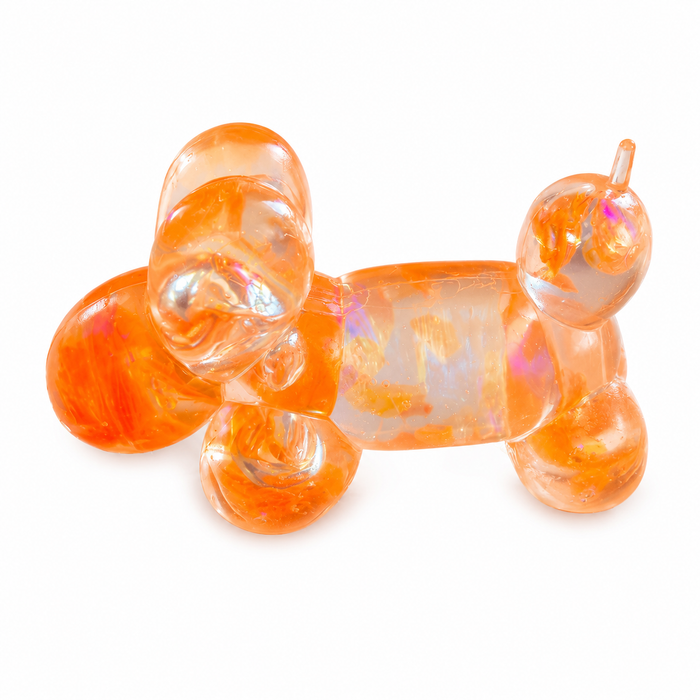 Sugar Gel Squishy 3.5 Inch Sparkle Balloon Dog Maltose Filled Sensory Toy - Assorted