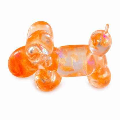 Sugar Gel Squishy 3.5 Inch Sparkle Balloon Dog Maltose Filled Sensory Toy - Assorted