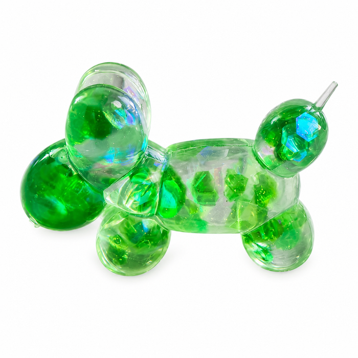 Sugar Gel Squishy 3.5 Inch Sparkle Balloon Dog Maltose Filled Sensory Toy - Assorted