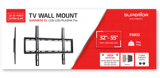 Superior Electronics SUPSTV004 Fixed Wall TV Mount 32" to 55"