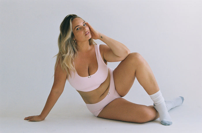 SUPPORT COTTON BRA IN BABY PINK