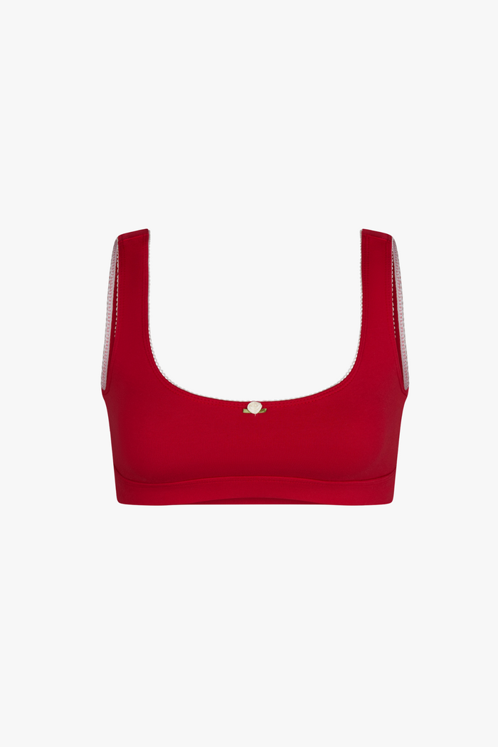 SUPPORT COTTON BRA IN CHERRY